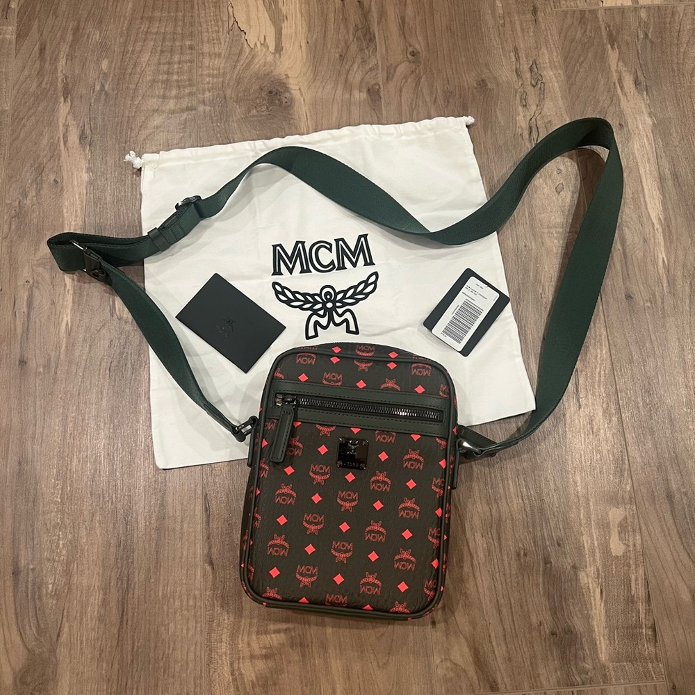 MCM Olive and Orange Men's Messenger Bag
